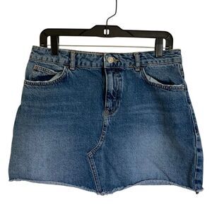 Zara Women's Denim Mini Skirt Size Large Medium Wash Classic‎
